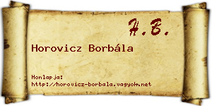 Horovicz Borbála névjegykártya